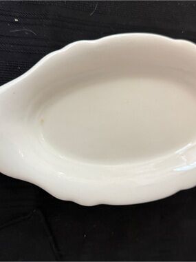 Rare 1919 Antique Buffalo China Oval Scalloped Dish